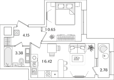 35 м², 1-комнатная квартира 10 821 485 ₽ - изображение 28