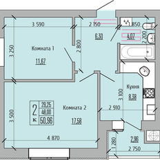 Квартира 51 м², 2-комнатная - изображение 2