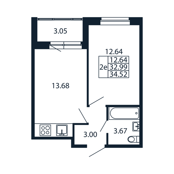 45,8 м², 1-комнатная квартира 8 040 982 ₽ - изображение 22