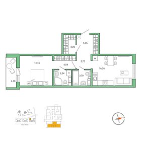 Квартира 55,4 м², 1-комнатная - изображение 1