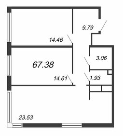 Квартира 67,4 м², 2-комнатные - изображение 1