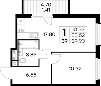 40,1 м², 1-комнатная квартира 7 869 999 ₽ - изображение 33