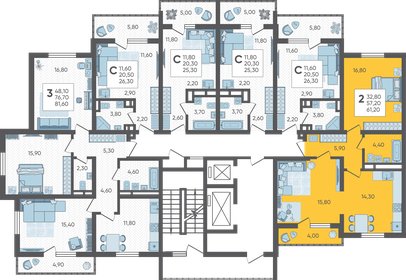 50,8 м², 2-комнатная квартира 12 000 000 ₽ - изображение 123