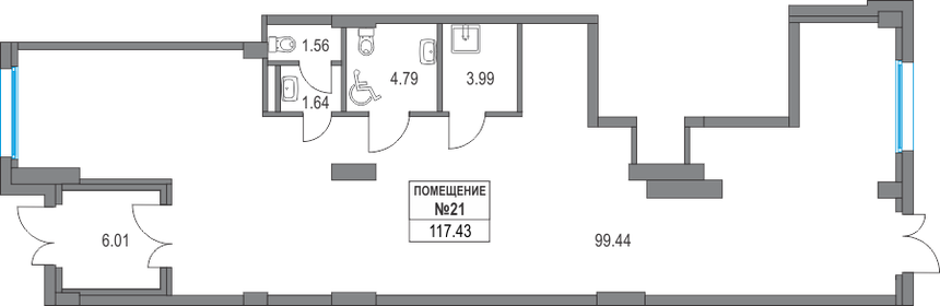 117,4 м², помещение свободного назначения - изображение 4