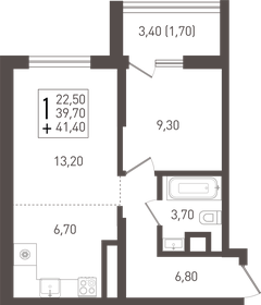 40,8 м², 1-комнатная квартира 7 095 120 ₽ - изображение 17