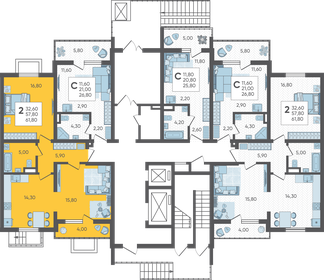 61,8 м², 2-комнатная квартира 16 407 900 ₽ - изображение 2