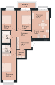72,7 м², 3-комнатная квартира 18 102 300 ₽ - изображение 27
