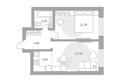 Квартира 36,9 м², 2-комнатная - изображение 2