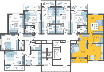 60 м², 2-комнатная квартира 15 930 000 ₽ - изображение 17