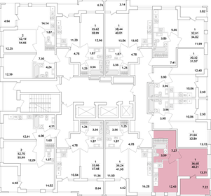 40,5 м², 1-комнатная квартира 9 270 322 ₽ - изображение 29