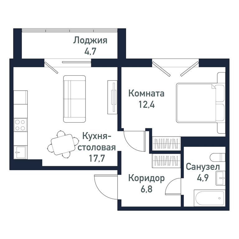 Варианты планировок ЖК «Притяжение» - планировка 9