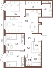 Квартира 88,4 м², 3-комнатная - изображение 1