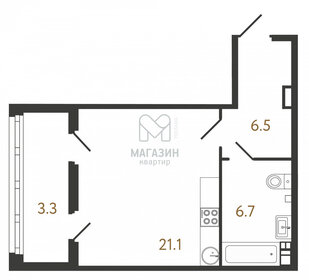 Квартира 34,5 м², студия - изображение 1