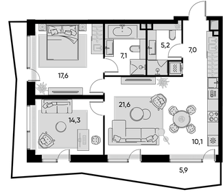 93 м², 3-комнатная квартира 26 000 000 ₽ - изображение 110