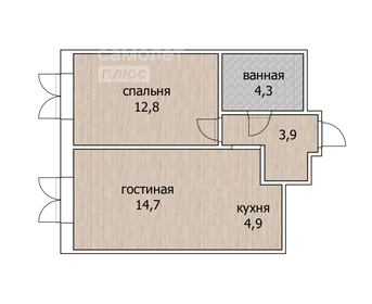 51,1 м², 2-комнатная квартира 7 456 200 ₽ - изображение 29