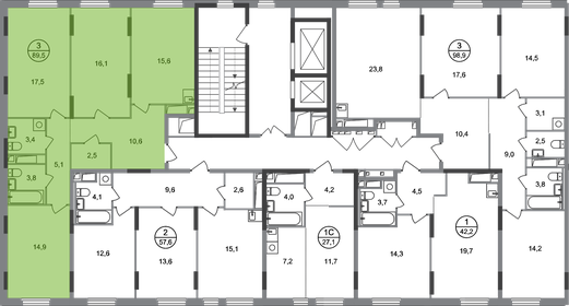 80 м², 3-комнатная квартира 18 950 000 ₽ - изображение 117