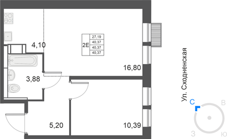 46 м², 2-комнатная квартира 9 200 000 ₽ - изображение 45