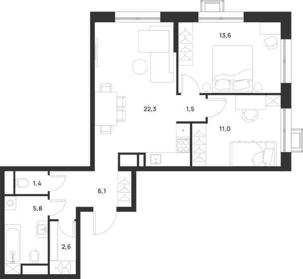 64,3 м², 2-комнатная квартира 15 103 144 ₽ - изображение 41