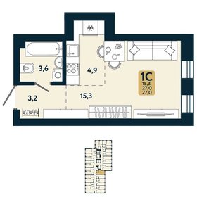31,6 м², квартира-студия 4 100 000 ₽ - изображение 35