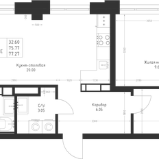 Квартира 77,3 м², 3-комнатная - изображение 2
