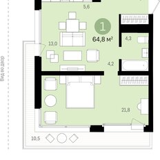 Квартира 54,7 м², 1-комнатная - изображение 3