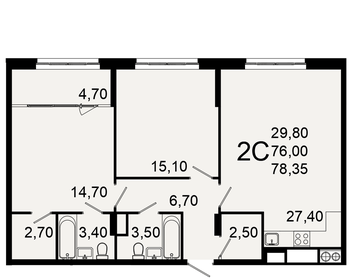 82 м², 2-комнатная квартира 20 000 000 ₽ - изображение 72