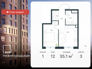 Квартира 35,1 м², 1-комнатная - изображение 1