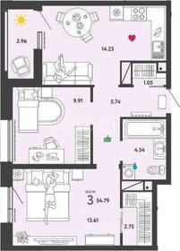 59 м², 3-комнатная квартира 11 780 600 ₽ - изображение 37