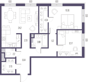 81,7 м², 2-комнатная квартира 30 646 336 ₽ - изображение 6