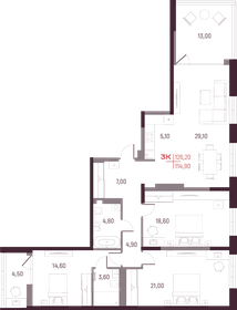 Квартира 114,9 м², 3-комнатная - изображение 1