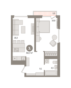 53,4 м², 2-комнатная квартира 11 312 240 ₽ - изображение 45