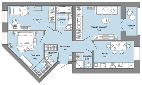 76 м², 3-комнатная квартира 8 615 652 ₽ - изображение 27