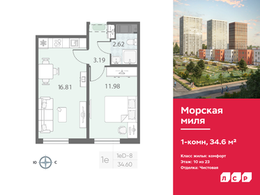 Квартира 34,6 м², 1-комнатная - изображение 1