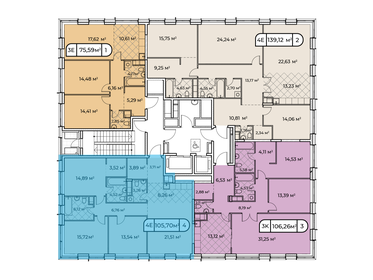 102,1 м², 3-комнатная квартира 72 090 000 ₽ - изображение 24