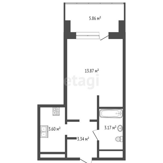 24,9 м², квартира-студия 5 600 000 ₽ - изображение 1