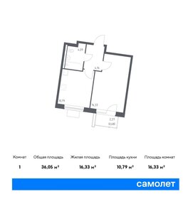 Квартира 36,1 м², 1-комнатная - изображение 1