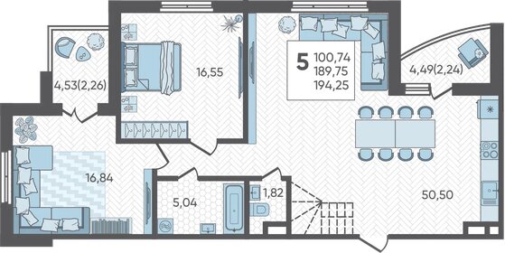 181,2 м², 5-комнатная квартира 22 283 910 ₽ - изображение 9