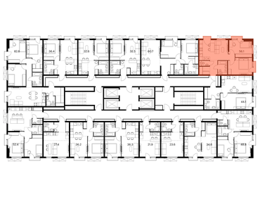 57,4 м², 2-комнатная квартира 14 300 000 ₽ - изображение 94