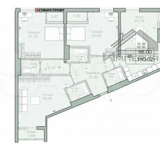 Квартира 190 м², 3-комнатная - изображение 3