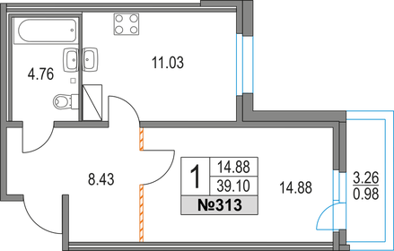 35,6 м², 1-комнатная квартира 7 990 000 ₽ - изображение 116