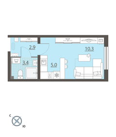 21,8 м², квартира-студия 2 729 011 ₽ - изображение 8