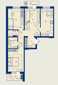 73,2 м², 3-комнатная квартира 9 150 000 ₽ - изображение 12