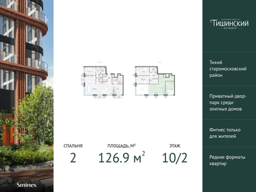 Квартира 126,9 м², 2-комнатная - изображение 1