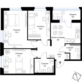 80,4 м², 4-комнатная квартира 12 400 000 ₽ - изображение 109