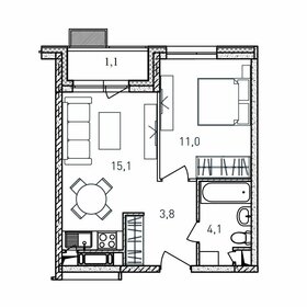 36,8 м², 1-комнатная квартира 6 808 000 ₽ - изображение 13