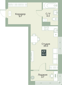 28 м², квартира-студия 2 542 000 ₽ - изображение 16
