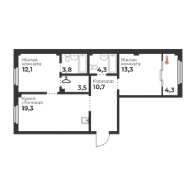 Квартира 67 м², 2-комнатная - изображение 1