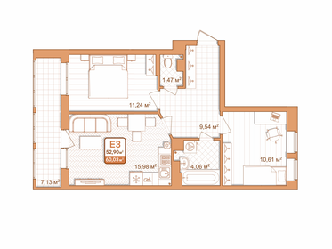 59 м², 3-комнатная квартира 3 900 000 ₽ - изображение 82
