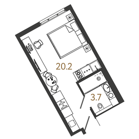 24 м², апартаменты-студия 9 450 000 ₽ - изображение 103