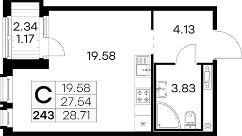 20,7 м², квартира-студия 6 900 000 ₽ - изображение 135